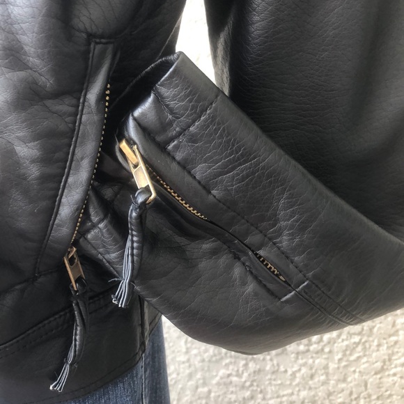“Say What” Black Leather Jacket, Size S - Picture 7 of 8